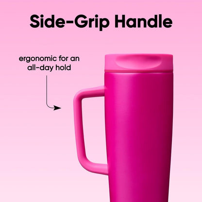 SmoothSip Slider Insulated Stainless Steel Coffee Tumbler, Reusable Iced Coffee Cup, Hot Coffee Travel Mug, BPA Free 12 oz, Peachy Keen