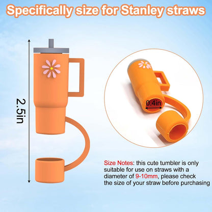 5Pcs Silicone Straw Cover Cap Compatible with 30&40 Oz Tumblers, Straw Tip Covers for Cups Accessories