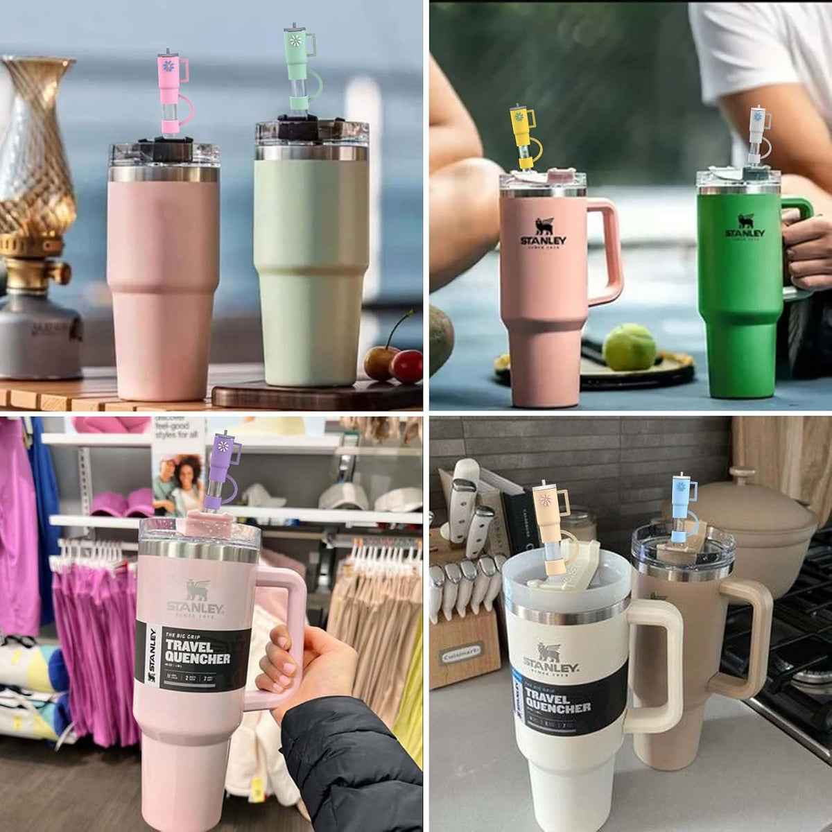 5Pcs Silicone Straw Cover Cap Compatible with 30&40 Oz Tumblers, Straw Tip Covers for Cups Accessories