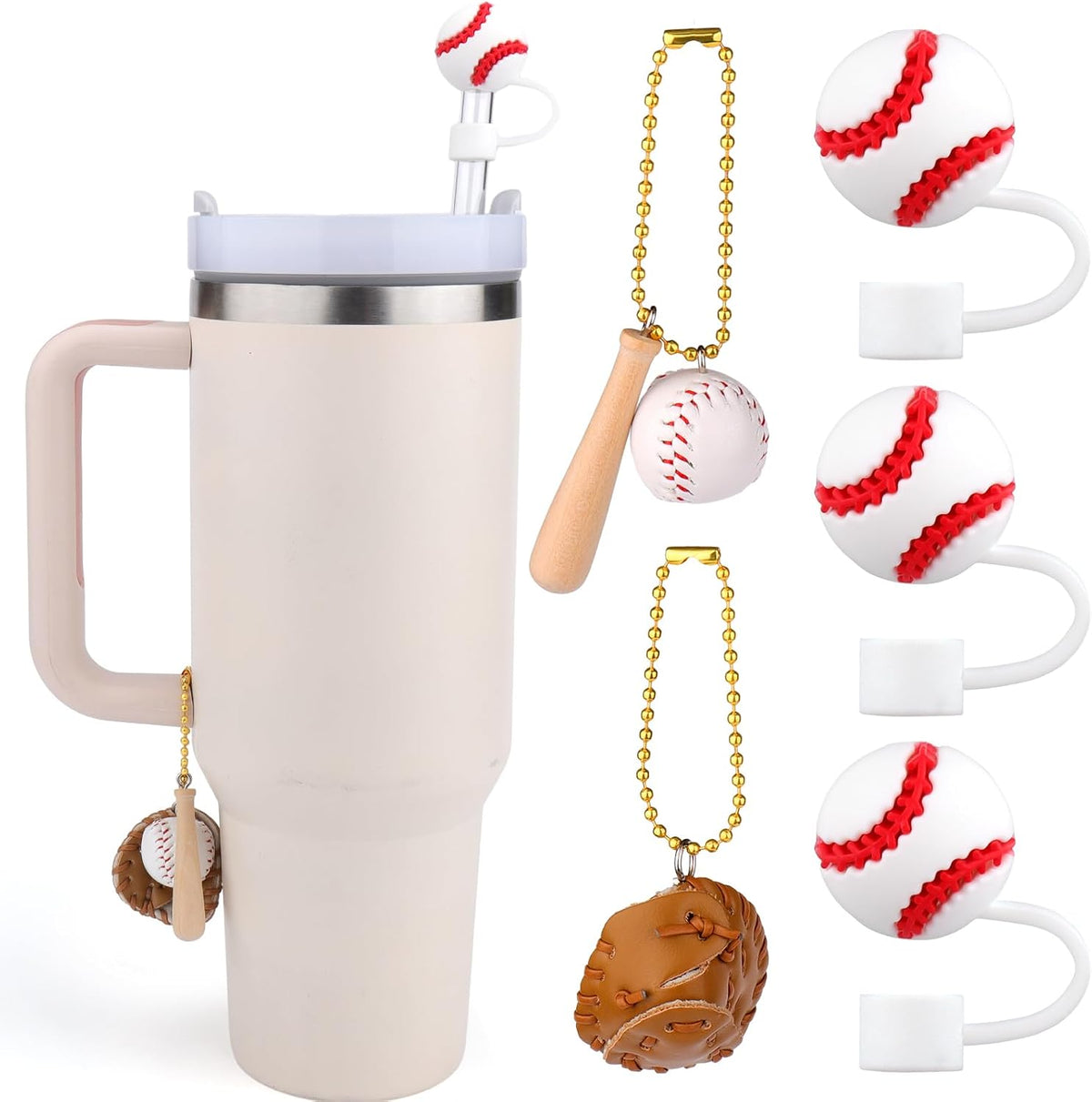 5Pcs Silicone Straw Cover Cap Compatible with 30&40 Oz Tumblers, Straw Tip Covers for Cups Accessories