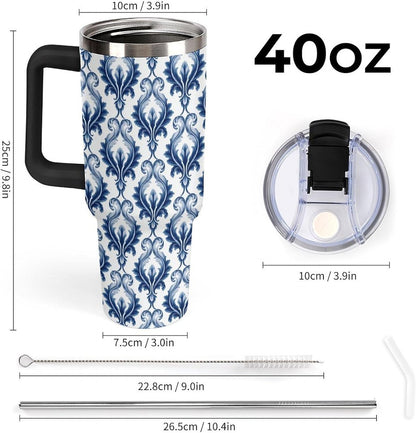 Leakproof Tumbler Vacuum Sealed Car Holder Friendly For Travel Simple Minimalist White Poppy Flower Pattern Coffee Mug Light Rose Red-style-27 - Colors G