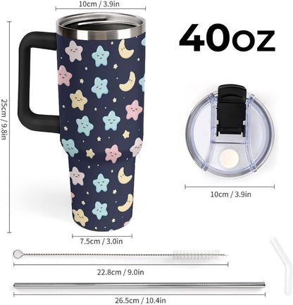 Leakproof Tumbler Vacuum Sealed Car Holder Friendly For Travel Simple Minimalist White Poppy Flower Pattern Coffee Mug Light Rose Red-style-27 - Colors G