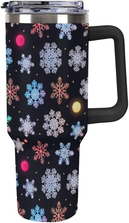 Leakproof Tumbler Vacuum Sealed Car Holder Friendly For Travel Simple Minimalist White Poppy Flower Pattern Coffee Mug Light Rose Red-style-27 - Colors G