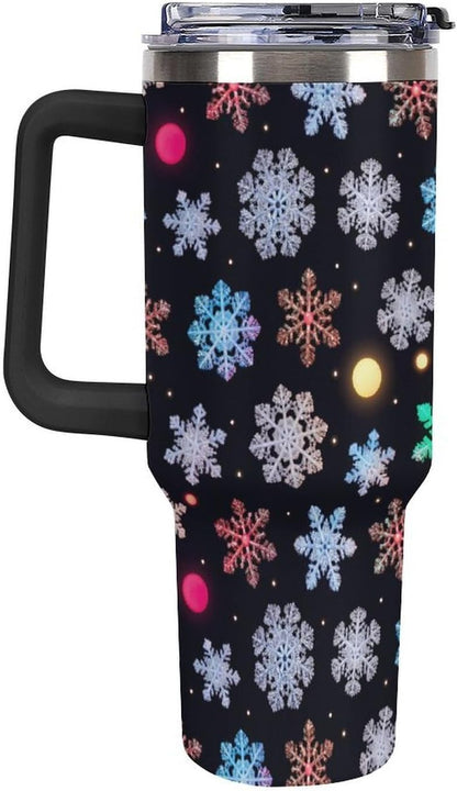 Leakproof Tumbler Vacuum Sealed Car Holder Friendly For Travel Simple Minimalist White Poppy Flower Pattern Coffee Mug Light Rose Red-style-27 - Colors G