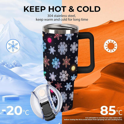 Leakproof Tumbler Vacuum Sealed Car Holder Friendly For Travel Simple Minimalist White Poppy Flower Pattern Coffee Mug Light Rose Red-style-27 - Colors G