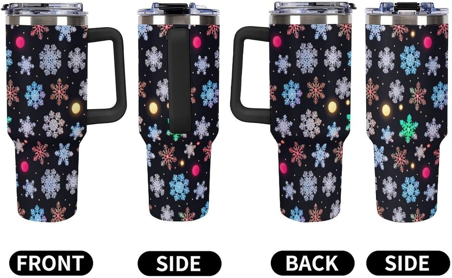 Leakproof Tumbler Vacuum Sealed Car Holder Friendly For Travel Simple Minimalist White Poppy Flower Pattern Coffee Mug Light Rose Red-style-27 - Colors G