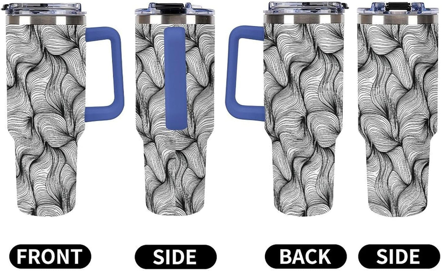 Leakproof Tumbler Vacuum Sealed Car Holder Friendly For Travel Simple Minimalist White Poppy Flower Pattern Coffee Mug Light Rose Red-style-27 - Colors G