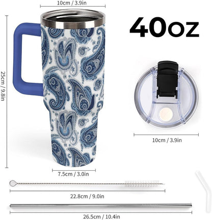 Leakproof Tumbler Vacuum Sealed Car Holder Friendly For Travel Simple Minimalist White Poppy Flower Pattern Coffee Mug Light Rose Red-style-27 - Colors G