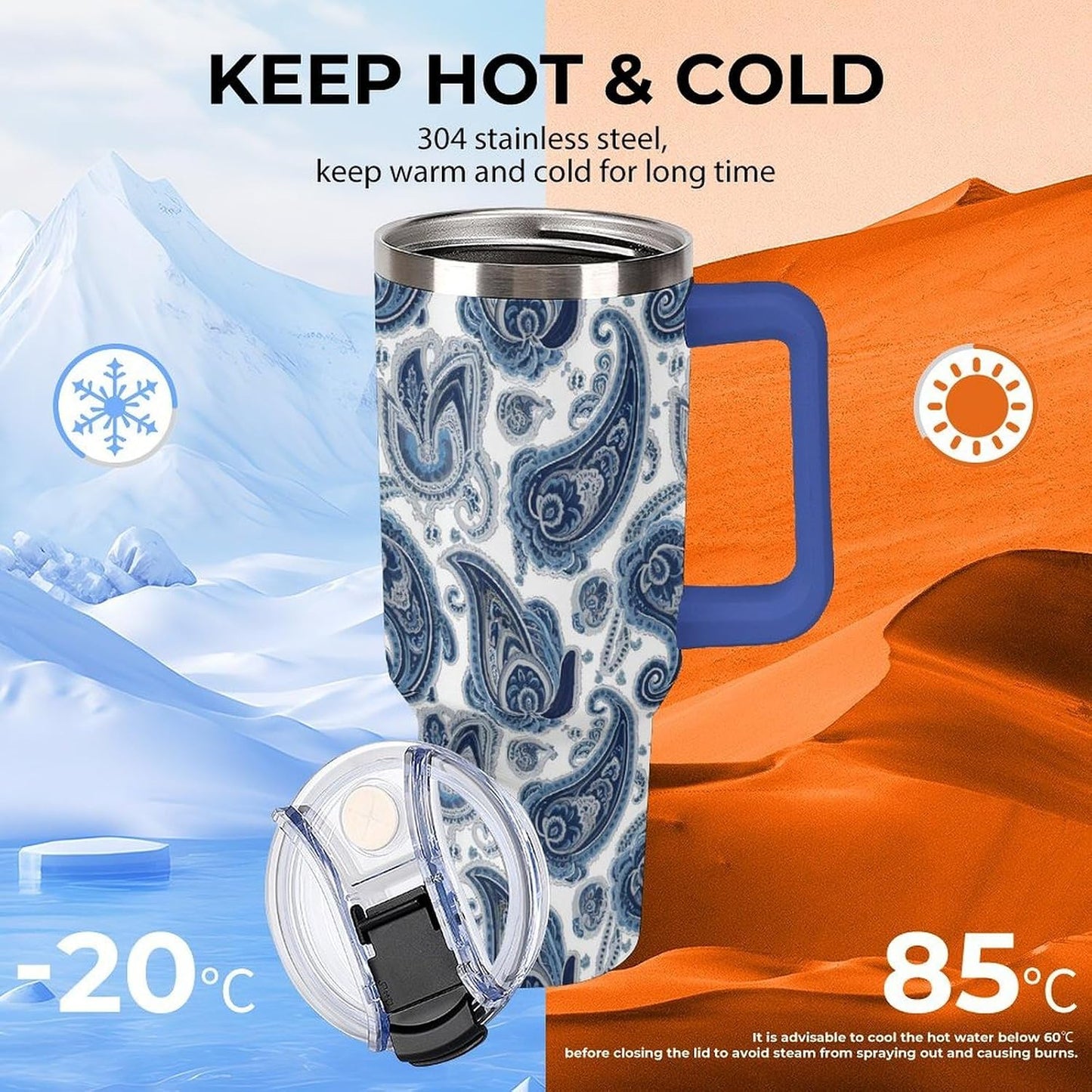 Leakproof Tumbler Vacuum Sealed Car Holder Friendly For Travel Simple Minimalist White Poppy Flower Pattern Coffee Mug Light Rose Red-style-27 - Colors G