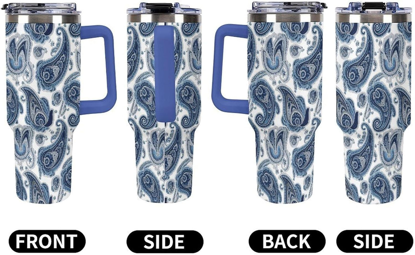 Leakproof Tumbler Vacuum Sealed Car Holder Friendly For Travel Simple Minimalist White Poppy Flower Pattern Coffee Mug Light Rose Red-style-27 - Colors G