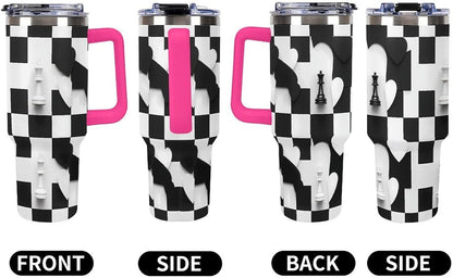 Leakproof Tumbler Vacuum Sealed Car Holder Friendly For Travel Simple Minimalist White Poppy Flower Pattern Coffee Mug Light Rose Red-style-27 - Colors G