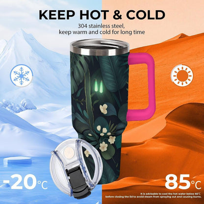 Leakproof Tumbler Vacuum Sealed Car Holder Friendly For Travel Simple Minimalist White Poppy Flower Pattern Coffee Mug Light Rose Red-style-27 - Colors G