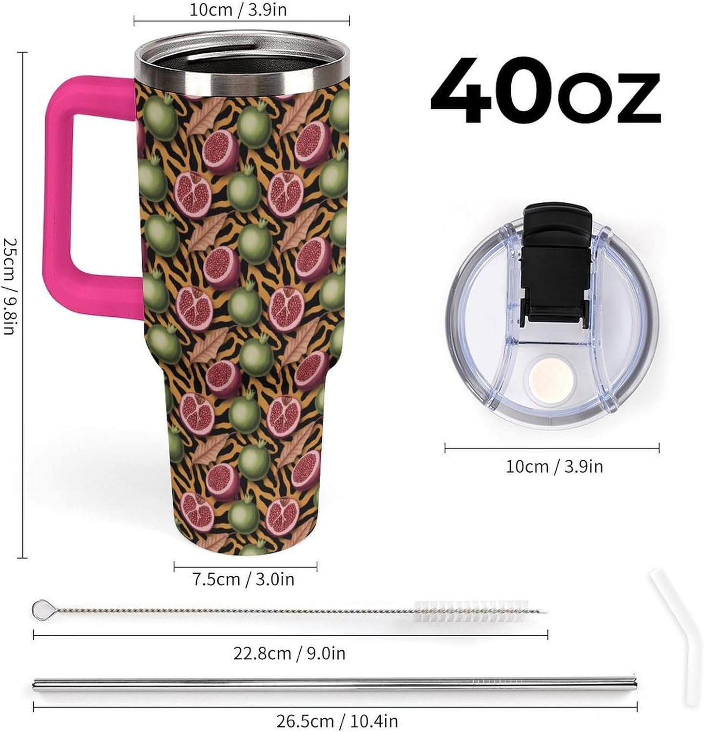Leakproof Tumbler Vacuum Sealed Car Holder Friendly For Travel Simple Minimalist White Poppy Flower Pattern Coffee Mug Light Rose Red-style-27 - Colors G
