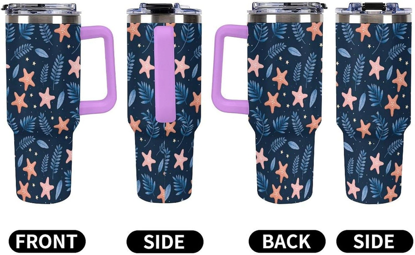 Leakproof Tumbler Vacuum Sealed Car Holder Friendly For Travel Simple Minimalist White Poppy Flower Pattern Coffee Mug Light Rose Red-style-27 - Colors G