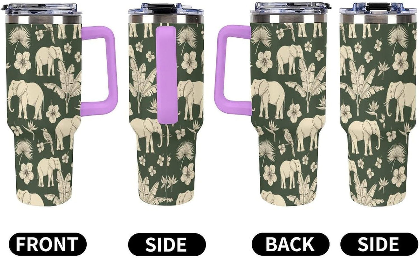 Leakproof Tumbler Vacuum Sealed Car Holder Friendly For Travel Simple Minimalist White Poppy Flower Pattern Coffee Mug Light Rose Red-style-27 - Colors G
