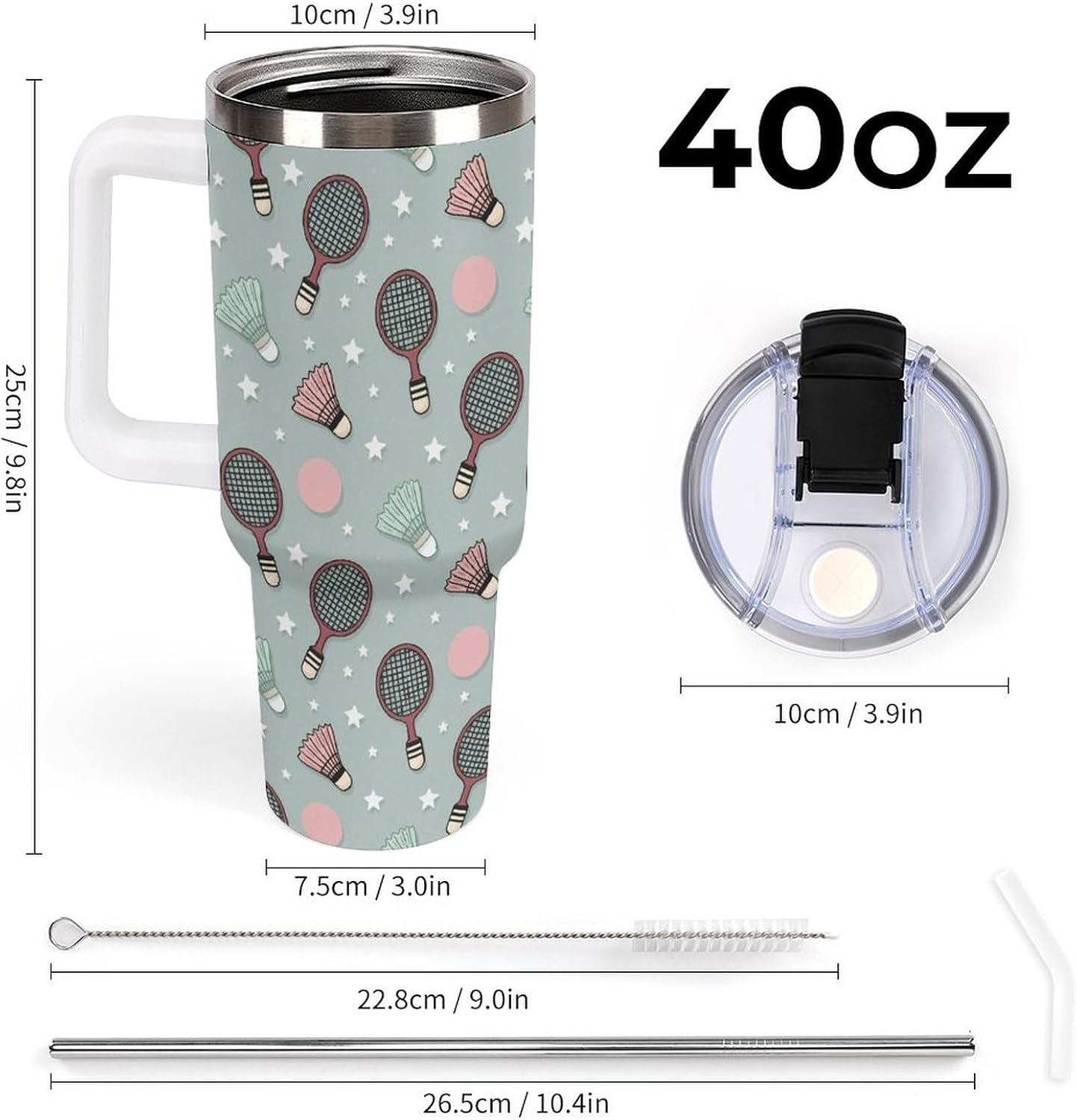 Leakproof Tumbler Vacuum Sealed Car Holder Friendly For Travel Simple Minimalist White Poppy Flower Pattern Coffee Mug Light Rose Red-style-27 - Colors G