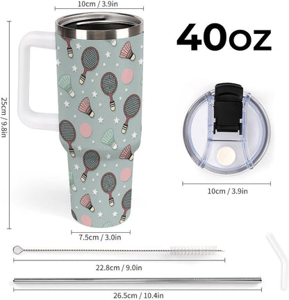 Leakproof Tumbler Vacuum Sealed Car Holder Friendly For Travel Simple Minimalist White Poppy Flower Pattern Coffee Mug Light Rose Red-style-27 - Colors G