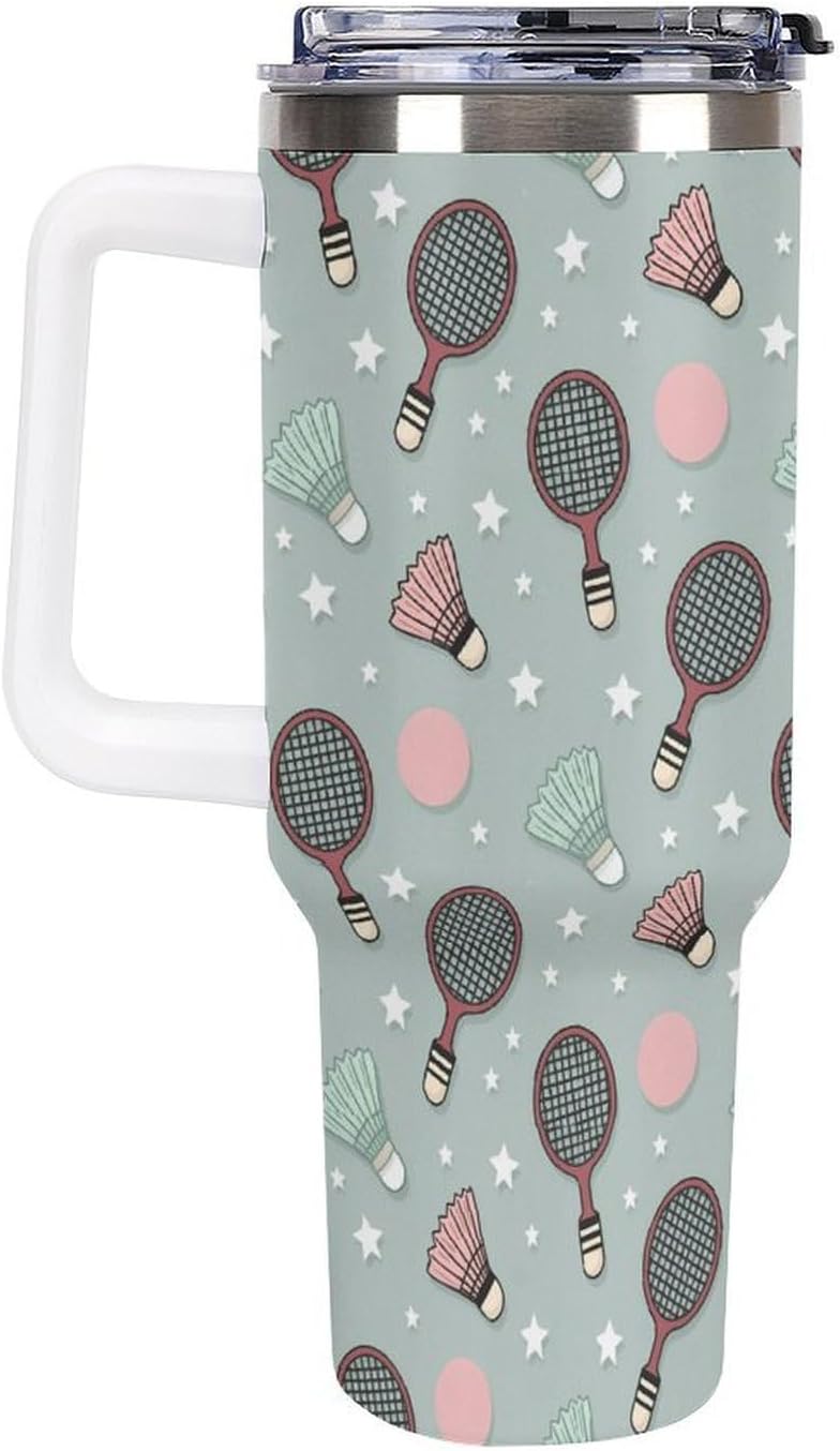 Leakproof Tumbler Vacuum Sealed Car Holder Friendly For Travel Simple Minimalist White Poppy Flower Pattern Coffee Mug Light Rose Red-style-27 - Colors G
