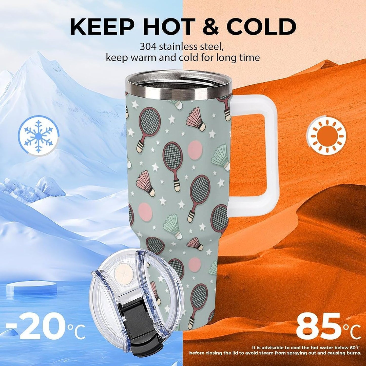 Leakproof Tumbler Vacuum Sealed Car Holder Friendly For Travel Simple Minimalist White Poppy Flower Pattern Coffee Mug Light Rose Red-style-27 - Colors G
