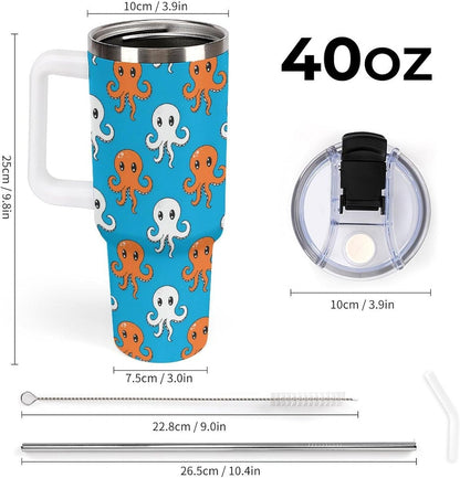 Leakproof Tumbler Vacuum Sealed Car Holder Friendly For Travel Simple Minimalist White Poppy Flower Pattern Coffee Mug Light Rose Red-style-27 - Colors G