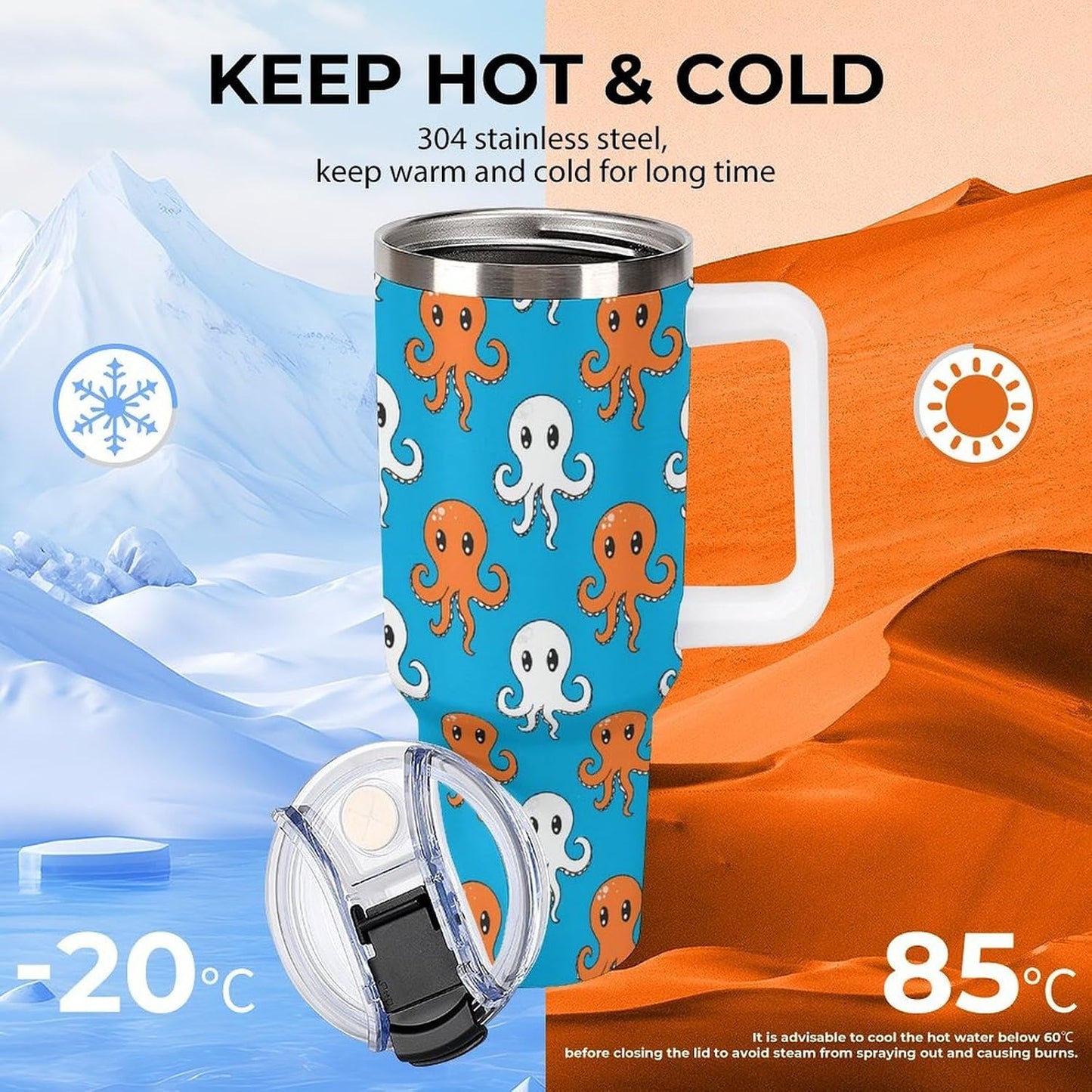 Leakproof Tumbler Vacuum Sealed Car Holder Friendly For Travel Simple Minimalist White Poppy Flower Pattern Coffee Mug Light Rose Red-style-27 - Colors G