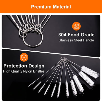 Long Straw Cleaner Brush 10-Pack, 8 Inch Straw Cleaning Brushes