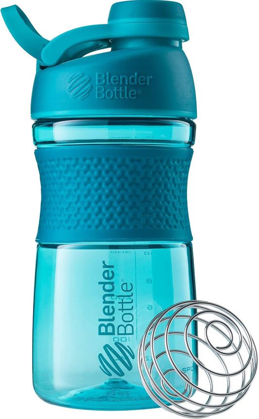 SportMixer Shaker Bottle Perfect for Protein Shakes and Pre Workout, 20-Ounce, Teal