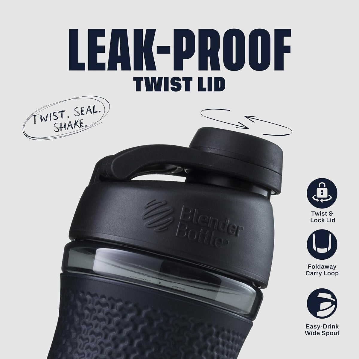 SportMixer Shaker Bottle Perfect for Protein Shakes and Pre Workout, 20-Ounce, Teal