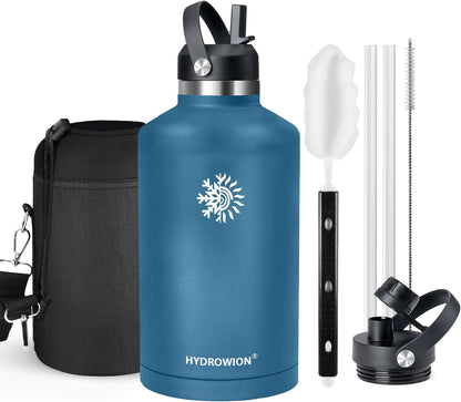 32 oz Insulated Water Bottle Stainless Steel Triple-Wall with Straw Lid Set - Colors B