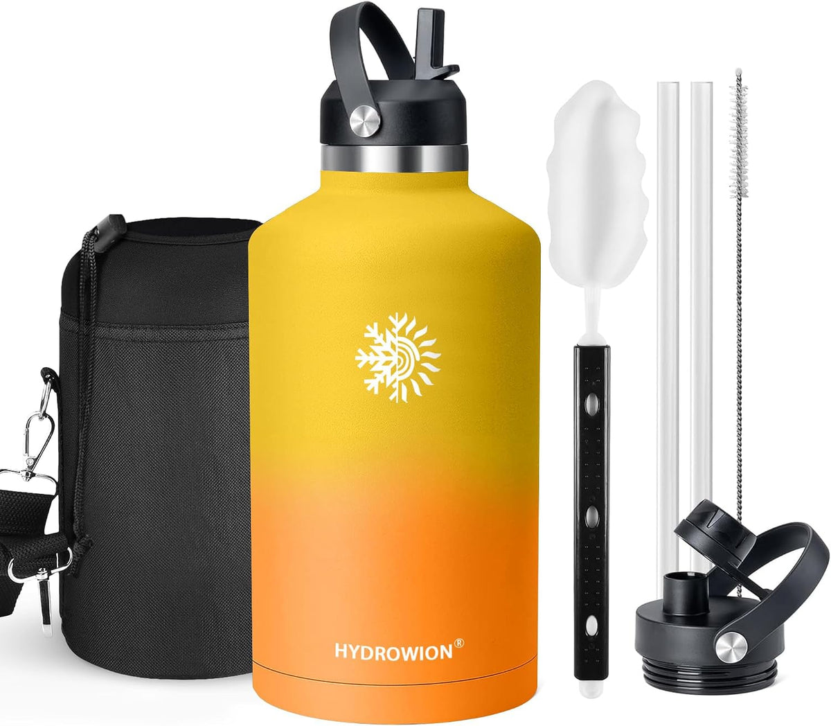 32 oz Insulated Water Bottle Stainless Steel Triple-Wall with Straw Lid Set - Colors B