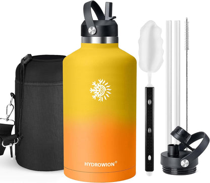 32 oz Insulated Water Bottle Stainless Steel Triple-Wall with Straw Lid Set - Colors B