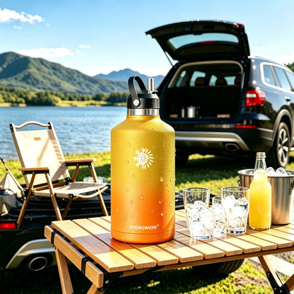 32 oz Insulated Water Bottle Stainless Steel Triple-Wall with Straw Lid Set - Colors B
