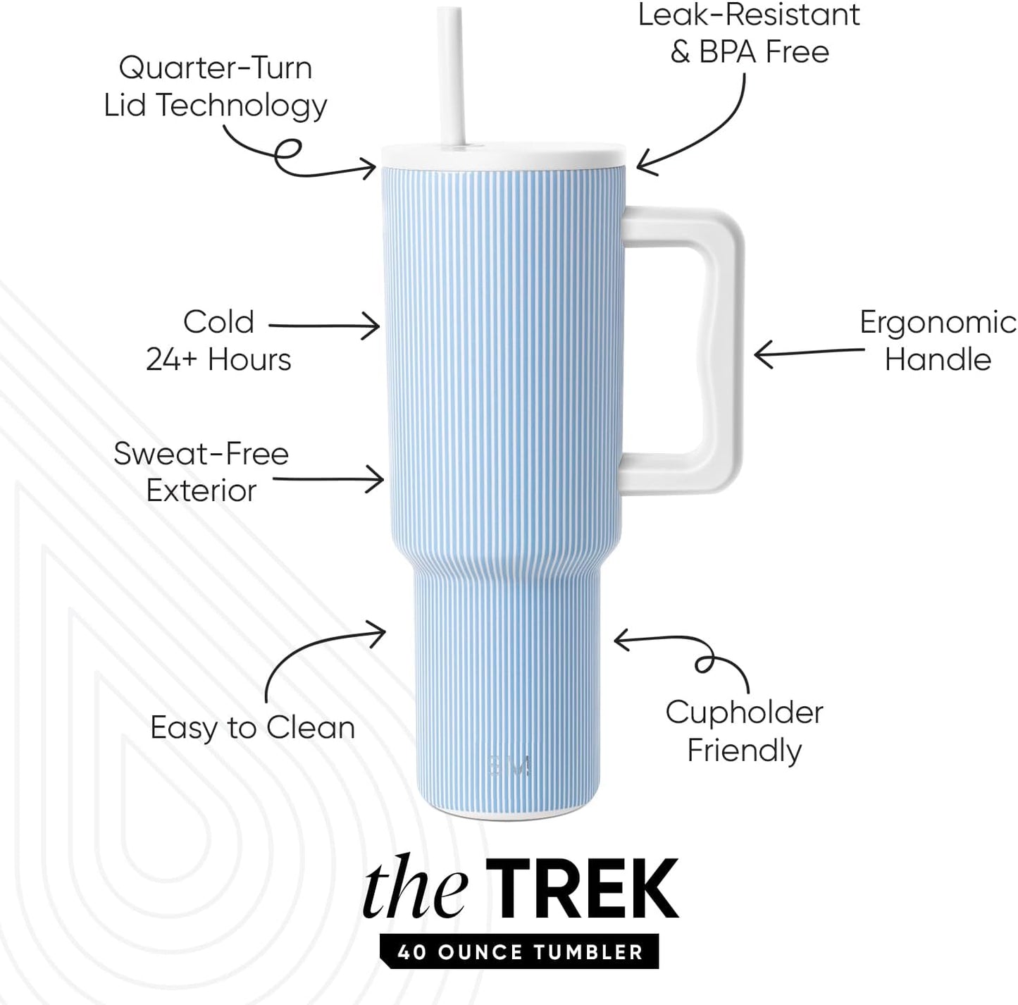 Tumbler with Handle and Straw | 40oz | 80s Mix | Trek Tumbler, Travel Mug | Insulated Water Bottle, Cupholder Friendly, Stainless Steel Cup | 80s Mix - Colors C