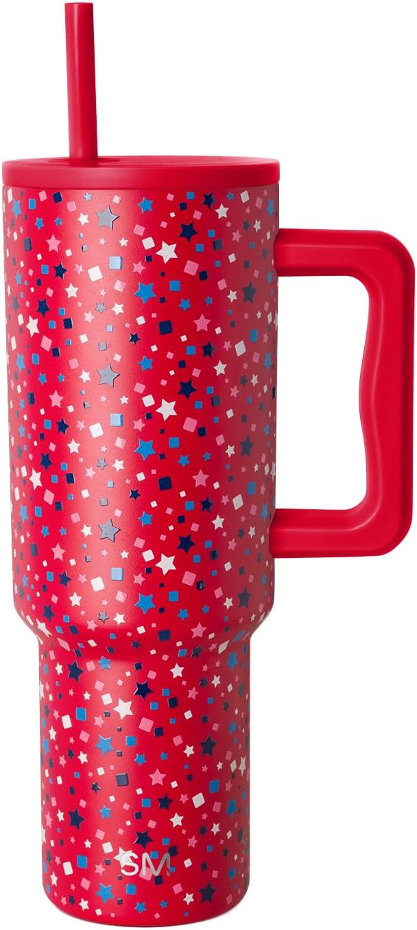 Tumbler with Handle and Straw | 40oz | 80s Mix | Trek Tumbler, Travel Mug | Insulated Water Bottle, Cupholder Friendly, Stainless Steel Cup | 80s Mix - Colors C