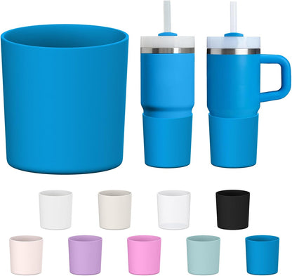 Higher Silicone Boot Compatible with Stanley Quencher H2.0 20/30/40oz | Tumbler Cups Anti-Slip & Anti-Scratch Soft Water Bottle Bottom Sleeve Cover Protector for IceFlow Flip 20/30oz, BPA Free - Colors B
