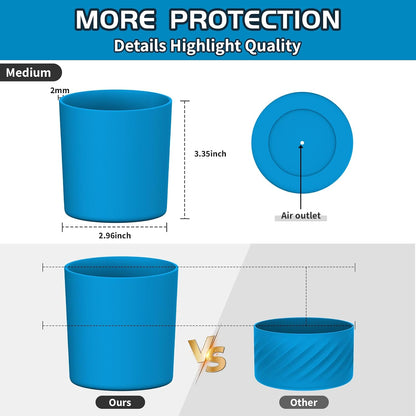 Higher Silicone Boot Compatible with Stanley Quencher H2.0 20/30/40oz | Tumbler Cups Anti-Slip & Anti-Scratch Soft Water Bottle Bottom Sleeve Cover Protector for IceFlow Flip 20/30oz, BPA Free - Colors B