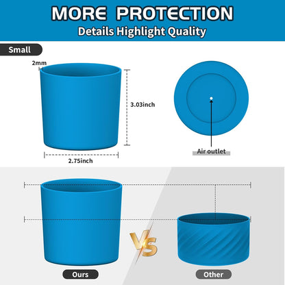 Higher Silicone Boot Compatible with Stanley Quencher H2.0 20/30/40oz | Tumbler Cups Anti-Slip & Anti-Scratch Soft Water Bottle Bottom Sleeve Cover Protector for IceFlow Flip 20/30oz, BPA Free - Colors B