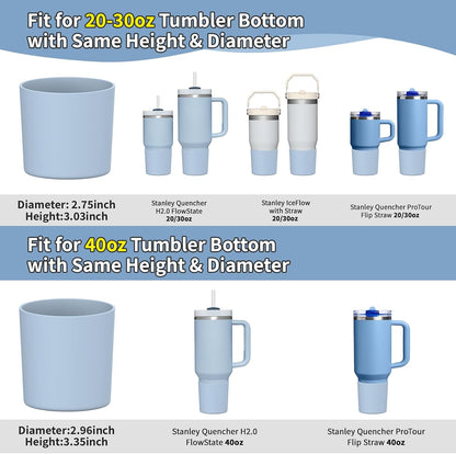 Higher Silicone Boot Compatible with Stanley Quencher H2.0 20/30/40oz | Tumbler Cups Anti-Slip & Anti-Scratch Soft Water Bottle Bottom Sleeve Cover Protector for IceFlow Flip 20/30oz, BPA Free - Colors B