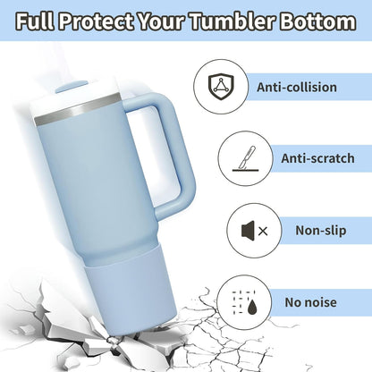 Higher Silicone Boot Compatible with Stanley Quencher H2.0 20/30/40oz | Tumbler Cups Anti-Slip & Anti-Scratch Soft Water Bottle Bottom Sleeve Cover Protector for IceFlow Flip 20/30oz, BPA Free - Colors B
