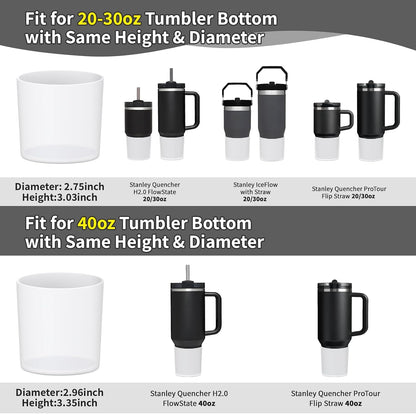 Higher Silicone Boot Compatible with Stanley Quencher H2.0 20/30/40oz | Tumbler Cups Anti-Slip & Anti-Scratch Soft Water Bottle Bottom Sleeve Cover Protector for IceFlow Flip 20/30oz, BPA Free - Colors B