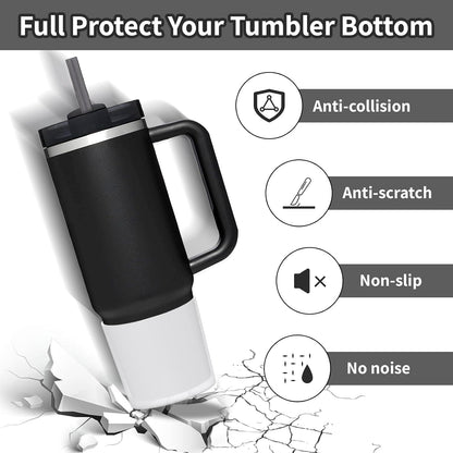 Higher Silicone Boot Compatible with Stanley Quencher H2.0 20/30/40oz | Tumbler Cups Anti-Slip & Anti-Scratch Soft Water Bottle Bottom Sleeve Cover Protector for IceFlow Flip 20/30oz, BPA Free - Colors B