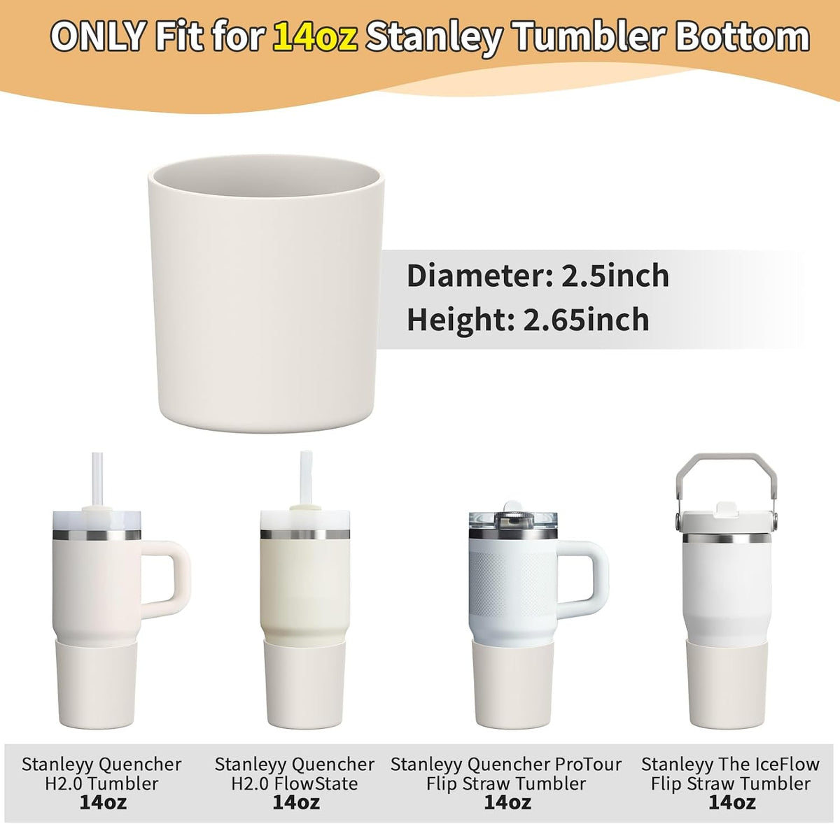 Higher Silicone Boot Compatible with Stanley Quencher H2.0 20/30/40oz | Tumbler Cups Anti-Slip & Anti-Scratch Soft Water Bottle Bottom Sleeve Cover Protector for IceFlow Flip 20/30oz, BPA Free - Colors B