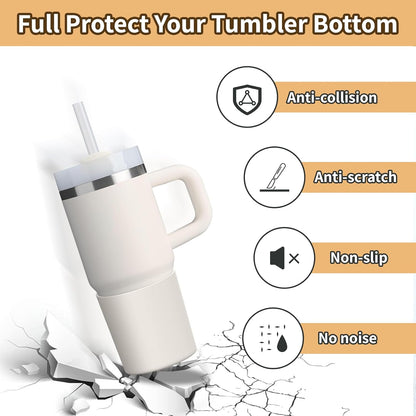 Higher Silicone Boot Compatible with Stanley Quencher H2.0 20/30/40oz | Tumbler Cups Anti-Slip & Anti-Scratch Soft Water Bottle Bottom Sleeve Cover Protector for IceFlow Flip 20/30oz, BPA Free - Colors B