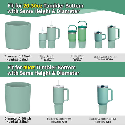 Higher Silicone Boot Compatible with Stanley Quencher H2.0 20/30/40oz | Tumbler Cups Anti-Slip & Anti-Scratch Soft Water Bottle Bottom Sleeve Cover Protector for IceFlow Flip 20/30oz, BPA Free - Colors B