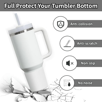 Higher Silicone Boot Compatible with Stanley Quencher H2.0 20/30/40oz | Tumbler Cups Anti-Slip & Anti-Scratch Soft Water Bottle Bottom Sleeve Cover Protector for IceFlow Flip 20/30oz, BPA Free - Colors B