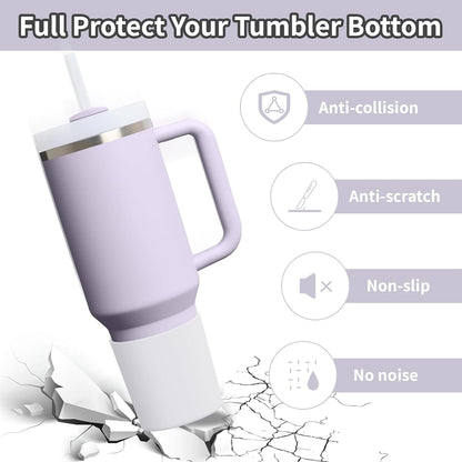 Higher Silicone Boot Compatible with Stanley Quencher H2.0 20/30/40oz | Tumbler Cups Anti-Slip & Anti-Scratch Soft Water Bottle Bottom Sleeve Cover Protector for IceFlow Flip 20/30oz, BPA Free - Colors B