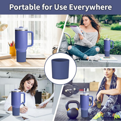 Higher Silicone Boot Compatible with Stanley Quencher H2.0 20/30/40oz | Tumbler Cups Anti-Slip & Anti-Scratch Soft Water Bottle Bottom Sleeve Cover Protector for IceFlow Flip 20/30oz, BPA Free - Colors B