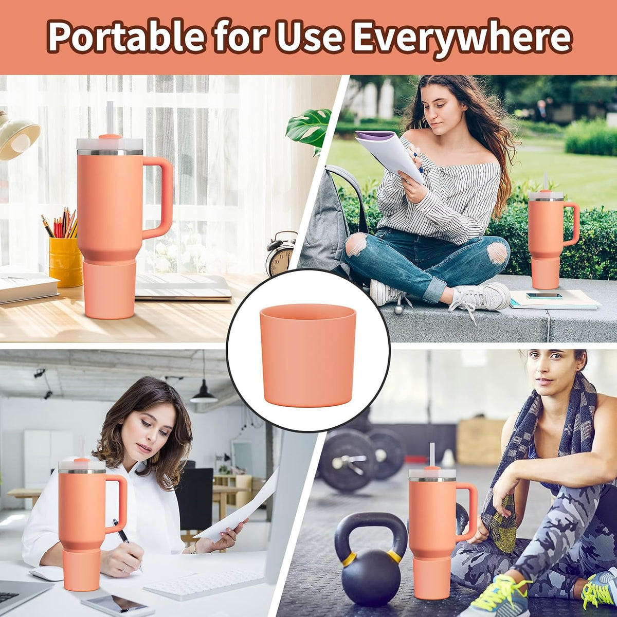 Higher Silicone Boot Compatible with Stanley Quencher H2.0 20/30/40oz | Tumbler Cups Anti-Slip & Anti-Scratch Soft Water Bottle Bottom Sleeve Cover Protector for IceFlow Flip 20/30oz, BPA Free - Colors B