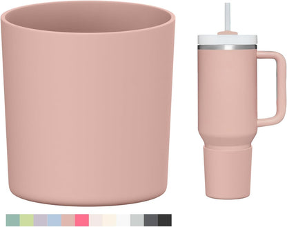 Higher Silicone Boot Compatible with Stanley Quencher H2.0 20/30/40oz | Tumbler Cups Anti-Slip & Anti-Scratch Soft Water Bottle Bottom Sleeve Cover Protector for IceFlow Flip 20/30oz, BPA Free - Colors B