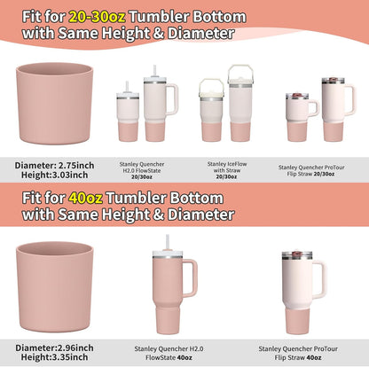 Higher Silicone Boot Compatible with Stanley Quencher H2.0 20/30/40oz | Tumbler Cups Anti-Slip & Anti-Scratch Soft Water Bottle Bottom Sleeve Cover Protector for IceFlow Flip 20/30oz, BPA Free - Colors B